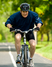 patient recovered from rotator cuff tear riding bicycle
